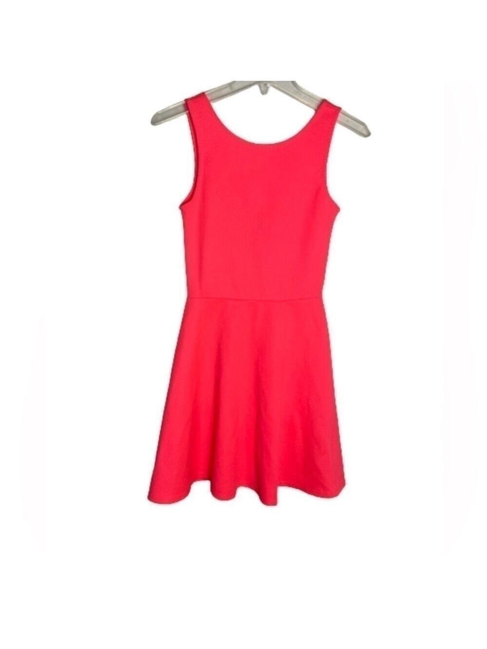 Women’s H&M Coral Neon Skater Summer Dress Size 6 US!